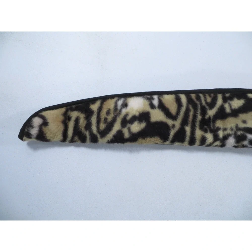Vintage Leopard Print Fleece Orange Satin Lined Rifle Shotgun Sock Case Bag 48